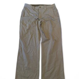 Lululemon 5-Pocket Pants Mens Gray Lime Accent Nylon Twill Size 38x32